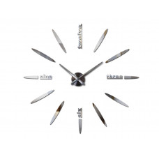 3D Nalepovacie hodiny DIY Clock BIG Twelve XL004si, strieborné 130cm 3D Nalepovacie hodiny DIY Clock BIG Twelve XL004si, strieborné 130cm