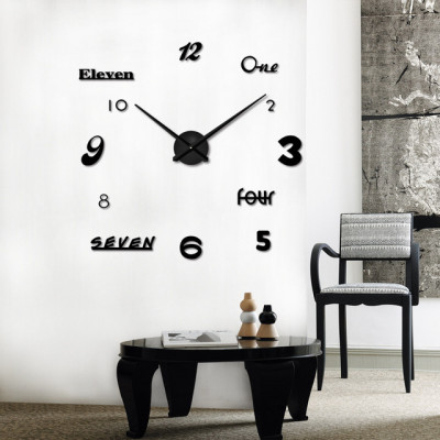 3D Nalepovacie hodiny DIY Clock Cladding XL006bk, čierne 120cm 3D Nalepovacie hodiny DIY Clock Cladding XL006bk, čierne 120cm