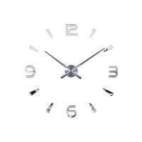 3D Nalepovacie hodiny DIY Clock Evevo 277SXL, Silver 90-130cm