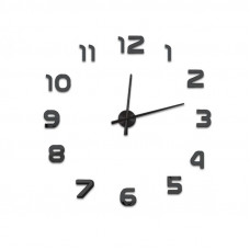 3D Nalepovacie hodiny DIY Clock Evevo 8233XL, čierne 90-130cm 3D Nalepovacie hodiny DIY Clock Evevo 8233XL, čierne 90-130cm
