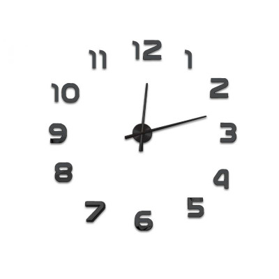 3D Nalepovacie hodiny DIY Clock Evevo 8233XL, čierne 90-130cm 3D Nalepovacie hodiny DIY Clock Evevo 8233XL, čierne 90-130cm