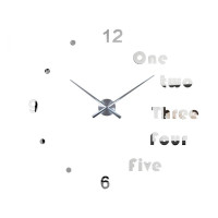 3D Nalepovacie hodiny DIY Clock Evevo 8282XL, Silver 90-130cm