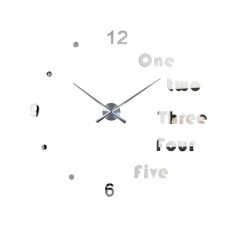 3D Nalepovacie hodiny DIY Clock Evevo 8282XL, Silver 90-130cm