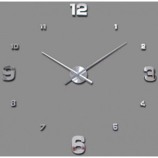 3D Nalepovacie hodiny Clock BIG 3-12 XL, Silver Mirror 90-130cm 3D Nalepovacie hodiny Clock BIG 3-12 XL, Silver Mirror 90-130cm