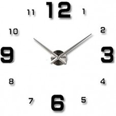 3D Nalepovacie hodiny Clock BIG 3-12 XL, Silver Black 90-130cm 3D Nalepovacie hodiny Clock BIG 3-12 XL, Silver Black 90-130cm