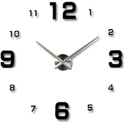 3D Nalepovacie hodiny Clock BIG 3-12 XL, Silver Black 90-130cm 3D Nalepovacie hodiny Clock BIG 3-12 XL, Silver Black 90-130cm