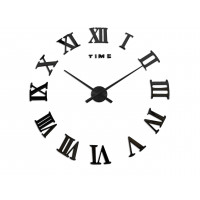 3D Nalepovacie hodiny DIY Clock Evevo 8274XL, Roman Black, 90-130cm