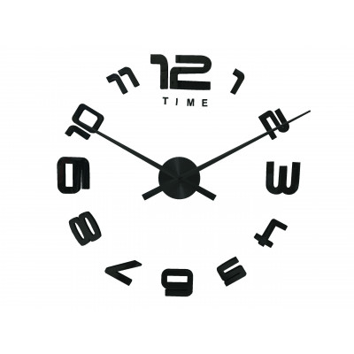 3D Nalepovacie hodiny DIY Clock Evevo 8232BXL, čierne, 90-130cm 3D Nalepovacie hodiny DIY Clock Evevo 8232BXL, čierne, 90-130cm