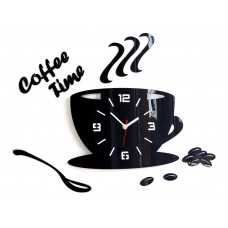 Nástenné hodiny DIY, Coffee Time Black, 64x43cm