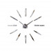 3D Nalepovacie hodiny DIY Clock BIG Twelve C1, strieborné 130cm