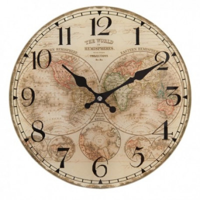 Nástenné hodiny Clayre & EEF, 6KL0381, Sklo 30cm