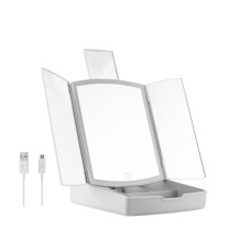 Skladacie LED zrkadlo 3 v 1 s organizérom na make-up, InnovaGoods 3402 Skladacie LED zrkadlo 3 v 1 s organizérom na make-up, InnovaGoods 3402