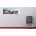 3-dielny obraz s hodinami, City Island, 35x105cm 3-dielny obraz s hodinami, City Island, 35x105cm