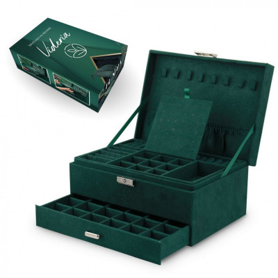 Elegantná šperkovnica v zelenej farbe, Carles PD119 Elegantná šperkovnica v zelenej farbe, Carles PD119