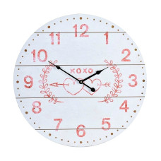 Hodiny nástenné drevené Uni 7316, 55 cm biela