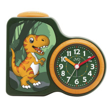 Detský tichý budík JVD SRP163.1 s dinosaurom a LED podsvietením