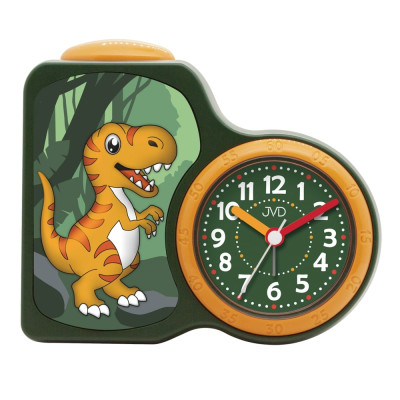 Detský tichý budík JVD SRP163.1 s dinosaurom a LED podsvietením Detský tichý budík JVD SRP163.1 s dinosaurom a LED podsvietením
