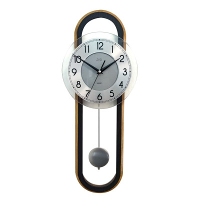 Moderné kyvadlové hodiny JVD NS22010/68 – drevo a sklo, tichý plynulý chod, 60 cm Moderné kyvadlové hodiny JVD NS22010/68 – drevo a sklo, tichý plynulý chod, 60 cm