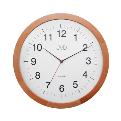 Drevené nástenné hodiny JVD NS22009/41 so svetlým dekorom, 32 cm