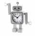 Detský budík JVD SRP2305.2 (16 cm) v tvare robota – strieborný Detský budík JVD SRP2305.2 (16 cm) v tvare robota – strieborný