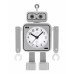 Detský budík JVD SRP2305.2 (16 cm) v tvare robota – strieborný Detský budík JVD SRP2305.2 (16 cm) v tvare robota – strieborný