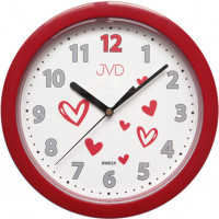 Červené nástenné hodiny JVD HP612.D3 s tichým sweep chodom, 25cm Červené nástenné hodiny JVD HP612.D3 s tichým sweep chodom, 25cm