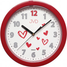 Červené nástenné hodiny JVD HP612.D3 s tichým sweep chodom, 25cm