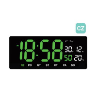 Veľké digitálne LED hodiny JVD DH3604.4 (36 cm) – teplomer, kalendár, české dni
