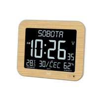 Digitálne rádiom riadené hodiny JVD DH9362.2 s češtinou a meteostanicou, 22 cm
