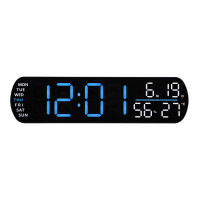 Veľký digitálny budík JVD SB5512.1 – modrý LED displej, teplomer, 26 cm