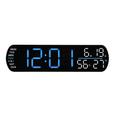 Veľký digitálny budík JVD SB5512.1 – modrý LED displej, teplomer, 26 cm