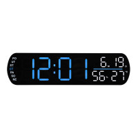 Digitálny budík JVD SB5512.3 s modrým LED displejom, teplomerom a vlhkomerom, 26 cm
