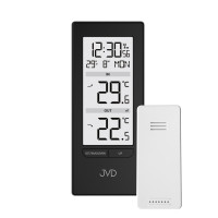 Digitálny teplomer JVD T3348.1 | Rádiom riadený čas a vonkajšie čidlo
