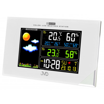 Rádiom riadená meteorologická stanica JVD strieborná RB9197.2, 20cm Rádiom riadená meteorologická stanica JVD strieborná RB9197.2, 20cm