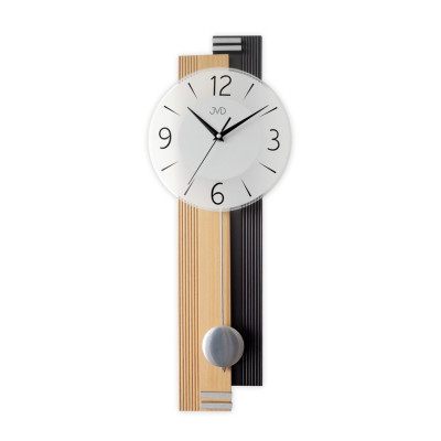 Drevené sklenené tiché kyvadlové hodiny JVD NS22013/68, 65cm 