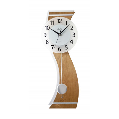 Moderné kyvadlové nástenné hodiny JVD NS22012/78 (65 cm) – drevo a kov, tichý chod Moderné kyvadlové nástenné hodiny JVD NS22012/78 (65 cm) – drevo a kov, tichý chod