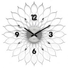 Nástenné dekoračné hodiny JVD HT115.1, 49cm strieborná