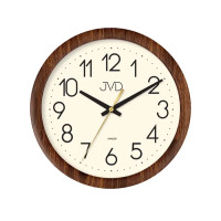 Nástenné hodiny JVD H608.3 s tichým chodom – imitácia dreva, 22 cm