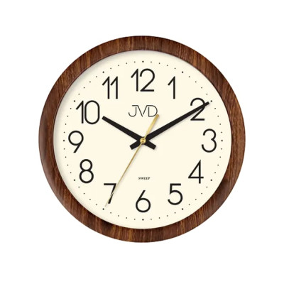 Nástenné hodiny JVD H608.3 s tichým chodom – imitácia dreva, 22 cm Nástenné hodiny JVD H608.3 s tichým chodom – imitácia dreva, 22 cm