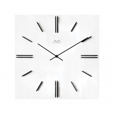 Hranaté nástenné hodiny JVD HC45.3 v minimalistickom štýle – biele, 40 cm Hranaté nástenné hodiny JVD HC45.3 v minimalistickom štýle – biele, 40 cm