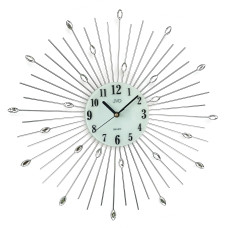 Dizajnové kovové hodiny JVD HJ117 so sklenenými kryštálmi, 49 cm