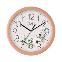 Nástenné hodiny JVD HP612.D9 – s motívom kvetov a motýľov, tichý chod, 25 cm