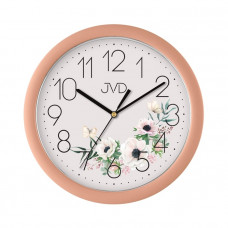 Nástenné hodiny JVD HP612.D9 – s motívom kvetov a motýľov, tichý chod, 25 cm