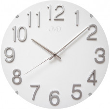 Sklenené nástenné hodiny JVD HT98.5 (30 cm) – biele