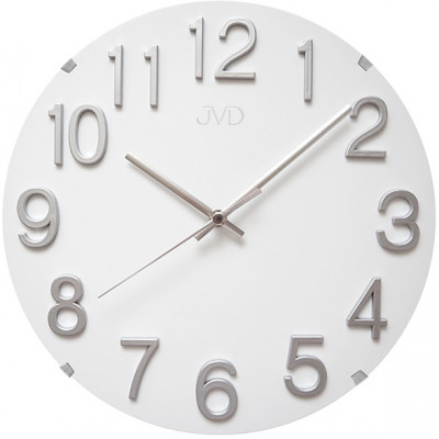 Sklenené nástenné hodiny JVD HT98.5 (30 cm) – biele Sklenené nástenné hodiny JVD HT98.5 (30 cm) – biele