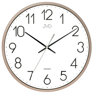 Elegantné nástenné hodiny JVD HX8016.2 s plynulým chodom – hnedé, 30 cm Elegantné nástenné hodiny JVD HX8016.2 s plynulým chodom – hnedé, 30 cm