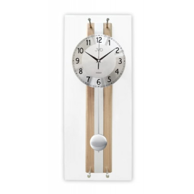 Moderné kyvadlové nástenné hodiny JVD NS1088.2 (68 cm) – drevo a kov