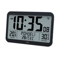 Rádiom riadené digitálne hodiny s budíkom JVD RB9385, 36 cm