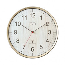 Rádiom riadené nástenné hodiny JVD RH17.2 – svetlohnedé, tichý chod, 33 cm