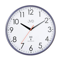 Rádiom riadené tiché hodiny JVD RH502.1 (30,5 cm) – modré, plynulý chod